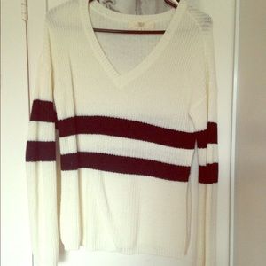 White V neck sweater